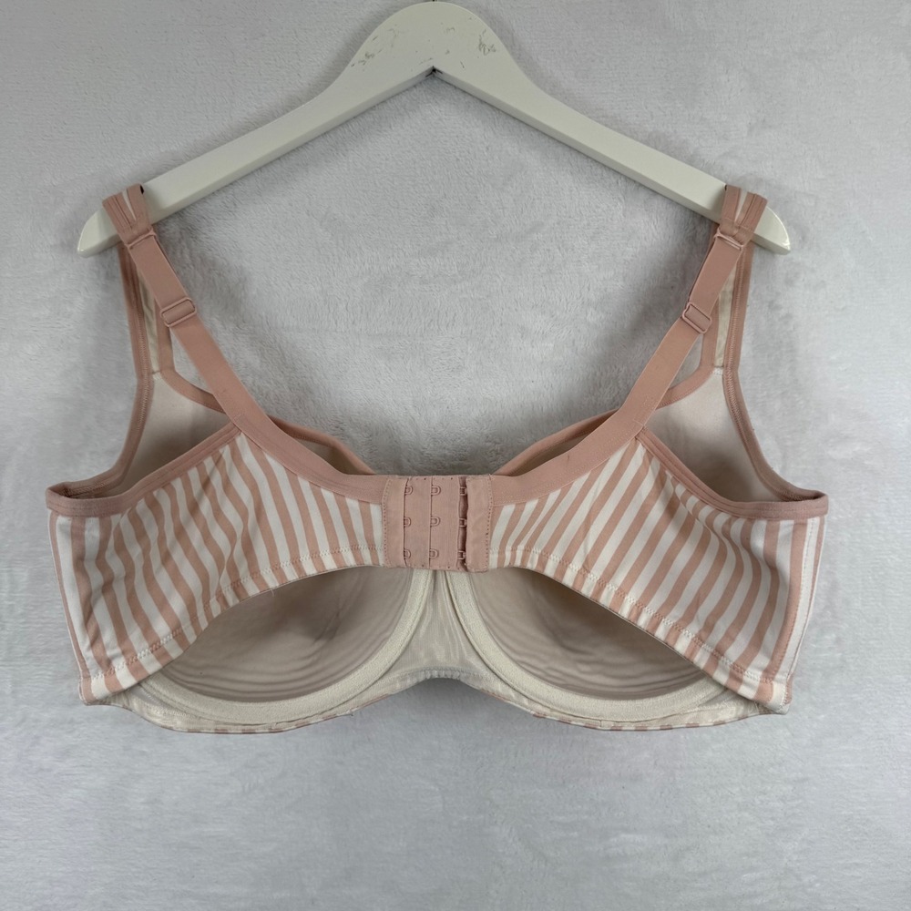 Cacique Lightly Lined Balconette‎ Bra 42DD Pink White Striped - Picture 6 of 7